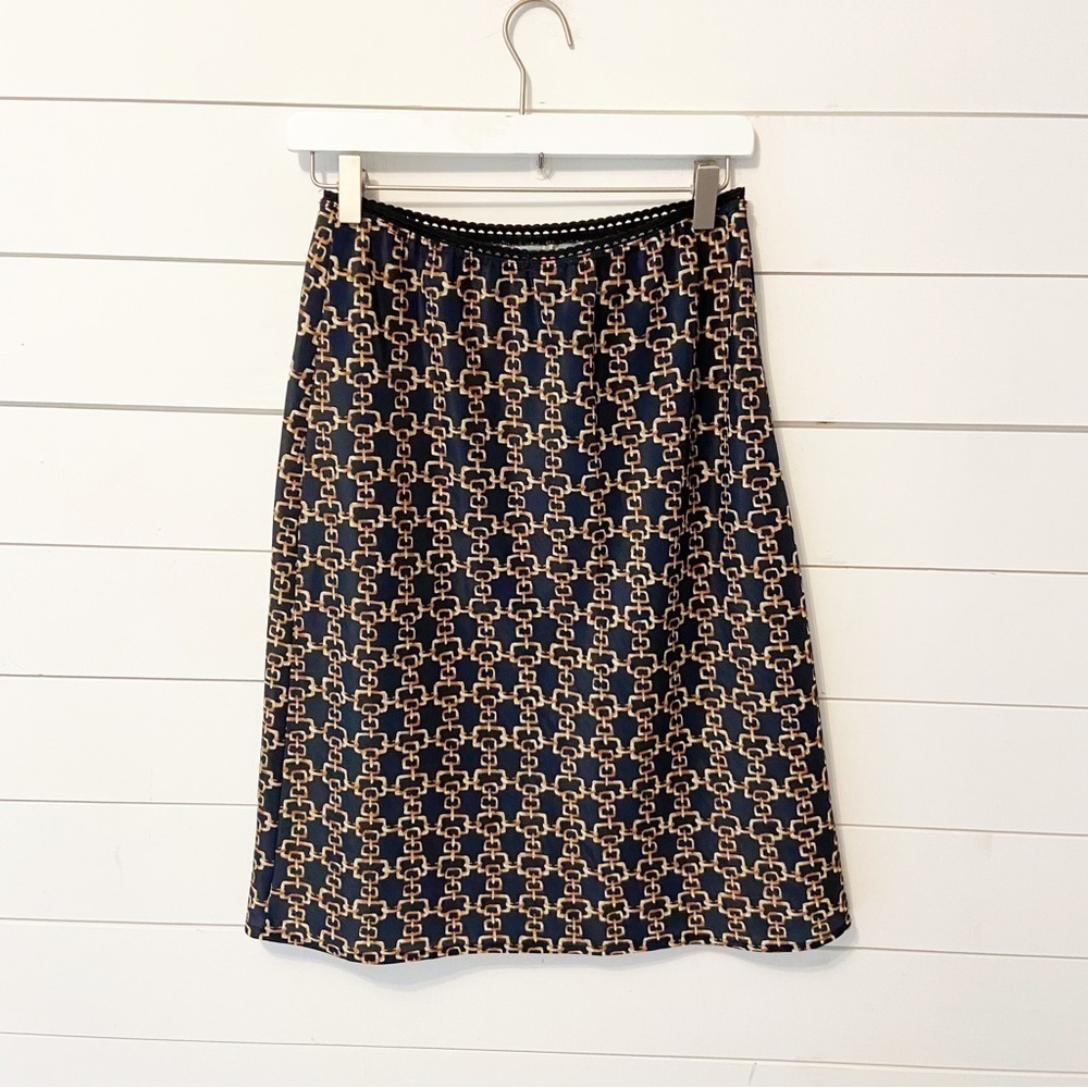LUX. | Y2K/ 90s Style Gold Chain Link Print Slip Skirt Size Medium - Picture 2 of 7